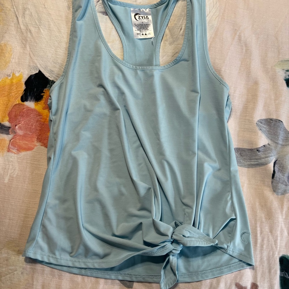 Zyia Sky Blue Knot Just a Cute Tank